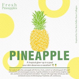 MIGUHARA Paquete de máscara exfoliante con brillo de piña refinadora, máscara facial con extracto de piña y aceite de semilla de jojoba para un aspect