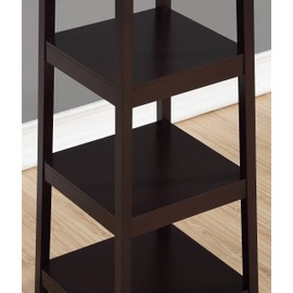 Roundhill Furniture Vassen Coat Rack with 3-Tier Storage Shelves, Espresso Finish