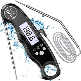 TYC Termómetro Digital de Carne Cocina, termómetro apto para horno con retroiluminación LCD y función de alarma para cocinar, barbacoa, horno,...     