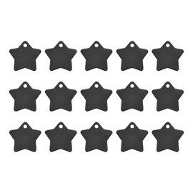 sourcing map Metal Five Stars Tags Stamping,Black Blank Dog Tags DIY Engraving Blank Tags Aluminium for Pet Dog ID Tags,Pendant Decoration,Craft Tags,Pack of 15