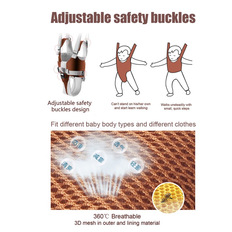 Toddler Walking Harness Assistant Breathable Handheld Walk Learning Helper for