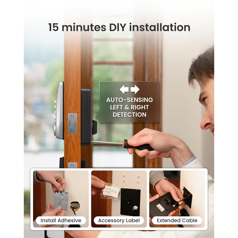 DESLOC C110 Smart Lock with LockVue Display, 3-in-1 Keyless Entry