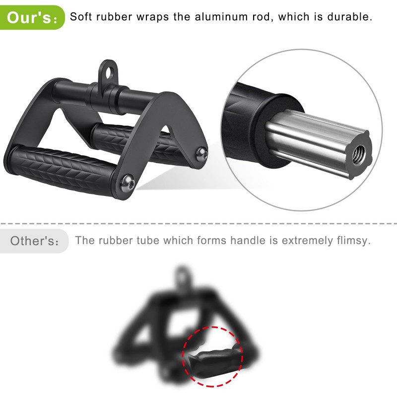 SELEWARE Double D Row Handle Cable Attachment, Rotating V Handle