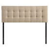 Modway Lily Tufted Linen Fabric Upholstered Queen Headboard in Beige
