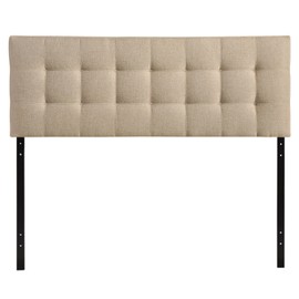Modway Lily Tufted Linen Fabric Upholstered Queen Headboard in Beige