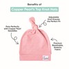 Gorro de cobre con perla para bebé, con nudo superior,
