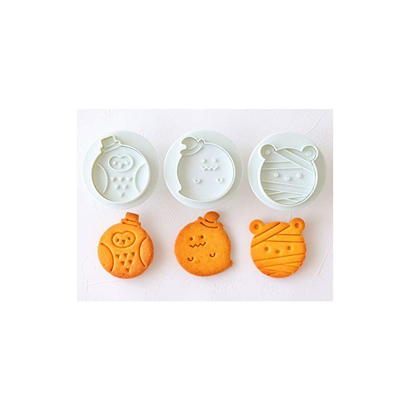 Cotta Manmaru Cookie Cutter (Owl, Ghost, Mummy Bear)