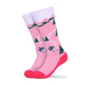 EQLEF Kids Ski Socks, Long Thermal Socks Knee High Ski Snow Socks for Girls Thick Winter Warm Socks Breathable Sports Stockings for Outdoor Skiing Skating Snowboarding