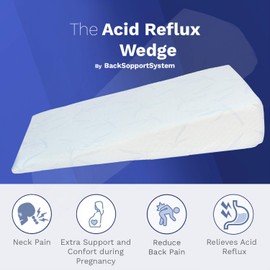 Back Support Systems Bed Wedge for Acid Reflux | Premium Memory Foam | Helps Relieve GERD, Circulation & Breathing Issues, Back & Hip Pain (Medium 32" Width)