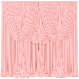 20ft x 15ft Blush Pink Wrinkle Free Backdrop Curtains for Wedding Party Backdrops Curtain Drapes Fabric Decorations Photo Back Drop Cloth for Baby Shower Photography Stage Reception