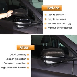 Heutamo Door Rear View Mirror Cover Compatible with Honda Pilot 2016-2022/ Ridgeline 2020-2023/ Passport 2019-2023, Side Door Rear View Mirror Cover Cap Exterior Accessories (Carbon Fiber Pattern)