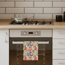 CIOJUNE CIOJUNE Watercolor Peony Floral Spring Soft Absorbent Kitchen Towels - Spring Dish Towels for Kitchen, Spring Hand Towels for Bathroom, Floral Kitchen Bathroom Decor, 16x24