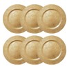 YöL 6 Embossed Decorative Gold Round Charger Plates Christmas Xmas