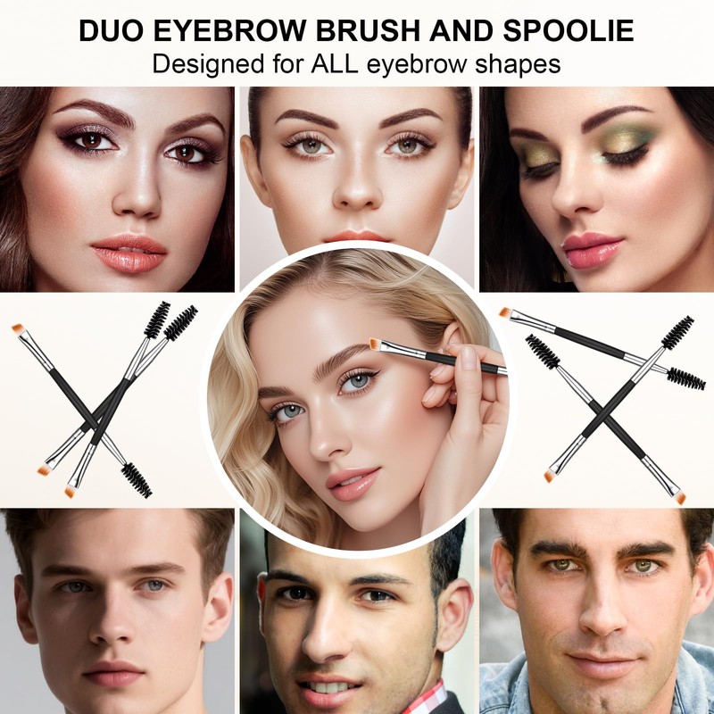 Yoizyfree 6 pcs Duo Eyebrow Brush,Eyelash Brush Mascara Wands Spoolie