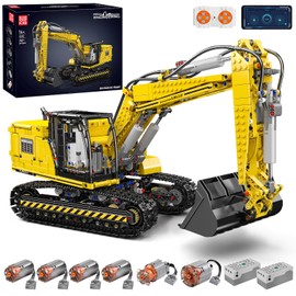 Mould King 13112 Upgraded RC Excavator Building Sets, 2169+ Pieces Building Model Kits, App Remote Control Construction Truck Excavator Science Kits with Motor, STEM Engineering Toys for Boys Teens