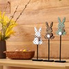 Burbell 3 Pcs Easter Bunny Table Decorations Wooden Bunny Tabletop