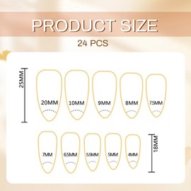 GlamRays 24 Piece Blue Pink Flower Sticker-Nails, Medium Almond French Tip False Nails with Bow Design, White Glossy Coating