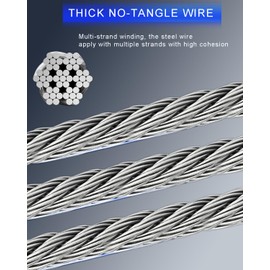 RTOVZON 11FT RTOVZON Self Retracting Lifeline, Fall Arrest Fall Protection Dual Alloy Steel Hook Steel Wire Rope Heavy Duty Retractable Lanyard, Roofing Lifeline, SRL, Safety Lanyard