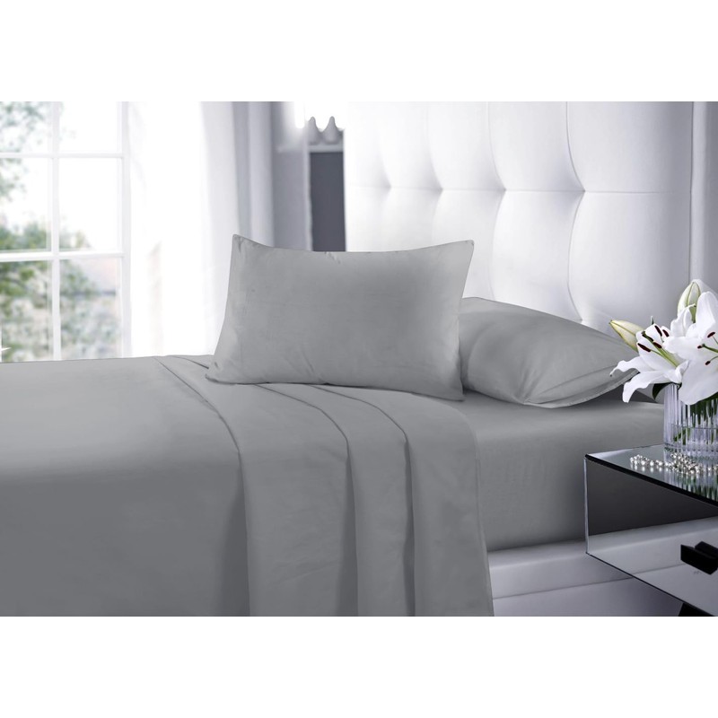 Goldstar Grey Super King Flat Sheet Soft Microfibre Easy Care