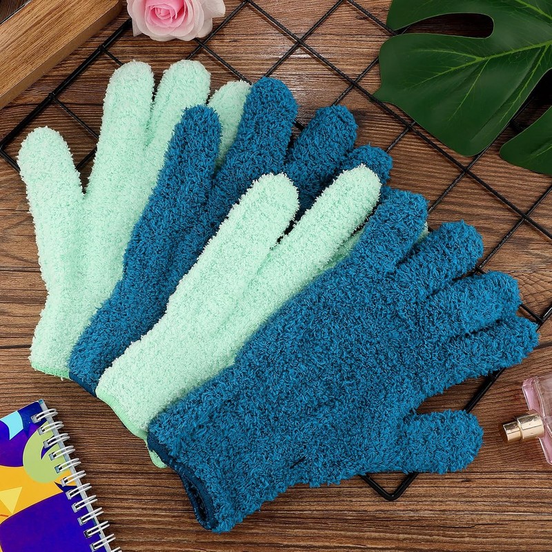 Patelai 2 Pairs Microfiber Gloves for plants Dusting Cleaning Glove