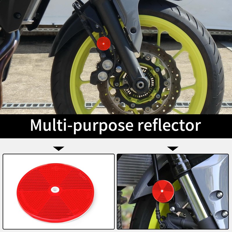 WUSHIXAN 10 Pack Red Screw on Round Reflectors for Mailbox,