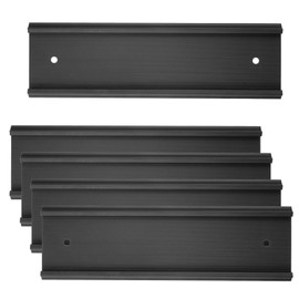 Wealrit 5 Pcs Nameplate Holder for Wall or Door 2" x 8" Aluminum Alloy Office Name Plate Holder with Double Sided Tape and Screws(Black)