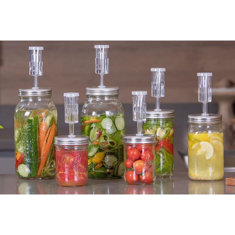 Jillmo Fermentation Lids for Wide Mouth Mason Jars, Stainless Steel