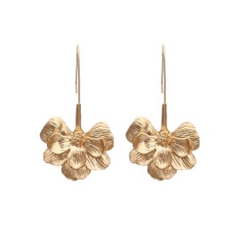 LM.aoruiz Ginkgo Leaf Earrings - 14K Gold Plated Flower Earrings for Women - Vintage Big Earrings Hypoallergenic - Irregular Shape Dangle Earrings Gift - statement Earrings