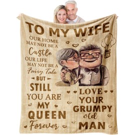 Jinmaple Gift for Wife from Husband, to My Wife Blanket 130x150CM, Wedding Anniversary Romantic Gifts for Women Birthday Christmas Valentine's for Her Birthday Presents for Wife Wifey Fiance