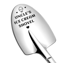 Uncle Birthday Gifts from Niece Nephew Uncles Fathers Day Thank You Present for Men Brother Engraved Stainless Steel Ice Cream Scoop Shovel Spoon Gift for Uncle Best Ice Cream Lover Gifts Ideas