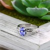 Gem Stone King 925 Sterling Silver Blue Tanzanite Women Ring