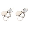 Healeved 2pcs Mini Portable Foldable Pocket Magnifier Keychain Loupe Magnifier