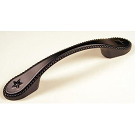 Two Star Pull Black Western Cabinet Hardware Drawer PULLS Texas Star KNOBS (5)