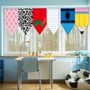 6Pcs Classroom Notebook Pencil Apple Crayon Curtains Back to School