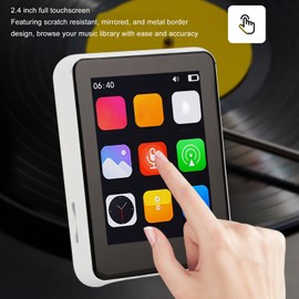 5.0 MP3 Player Touch Screen Speaker Player FM Radio Voice Recorder, 32GB Portable HiFi Music Player with HD Speakers, for Sports, Commuting, Working Out (White)