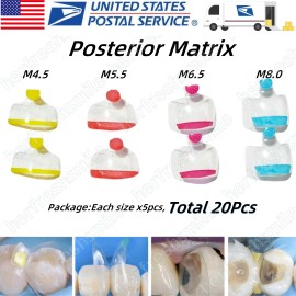 Matrix 20Pcs Dental Clear Matrix Molar Mylar Matrices Similar Bioclear Matrice M4.5-8.0