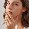 ETERMBOL Round Flower Cluster Women Engagement Ring 925 Sterling Silver