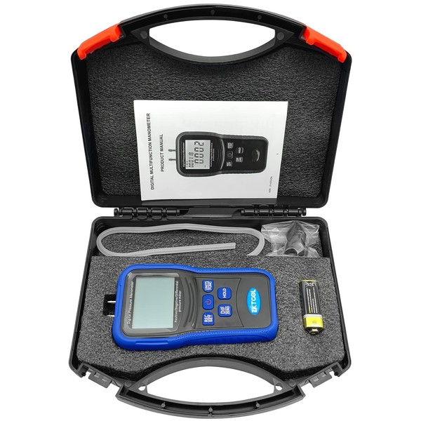 ZKTOOL Gas Pressure Tester Digital Manometer, Differential Dual Port Barometer,