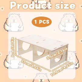 Hamster Hide, 3 Chamber Hamster Platform, Rat House Toys, Wooden Small Animal Shelter, Durable Guinea Pig Hides for Indoor Use, Perfect for Small Animal Exploration