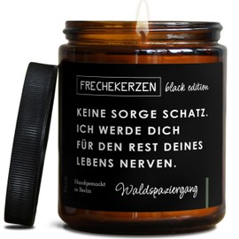 Lustiges Valentinstag Geschenk für Sie & Ihn | Duftkerze mit Spruch | Handgemacht aus Sojawachs | In Geschenkbox | Männer Partner Geschenk Idee Mann Ehemann Freund |Wald