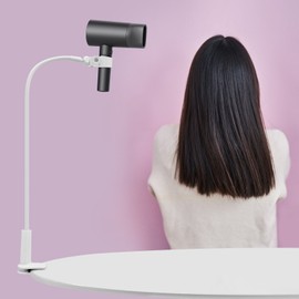 N/A 360 Degree Rotating Hair Dryer Stand Adjustable Stand Holder Hands-Free White