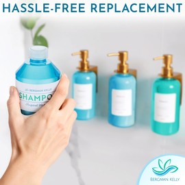 Bergman Kelly - Replacement Shampoo, Conditioner & Body Wash Refill Set - 12.6 oz, 3 Piece Set - Tropical Waterfall - for Dispensers - Delight Guests with Invigorating & Refreshing Hotel Hospitality