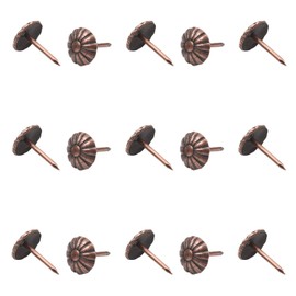 MroMax 0.43" Head Dia Iron Upholstery Nails Tacks Antique Metal Round Thumb Push Pins for Furniture Decoration Chair Hardware Cork Board Sofa Headboards Bronze Tone 15Pcs
