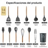 14PCS Juego de Utensilios de Cocina de Silicona, Utensilios de