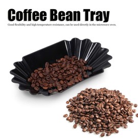 4Pcs Coffee Beans Oval Tray, Black Coffees Beans Cupping Sample Tray Sample Display Dish for Roasted and Green Coffee Beans