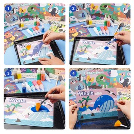 TNOONE Sand Art Kits for Kids,Crafts for Kids Ages 4-8,Sand Art Pictures for Kids,DIY Crafts Toys for Girls,Art Learning Toy,Ideal Gifts for Boys Girls