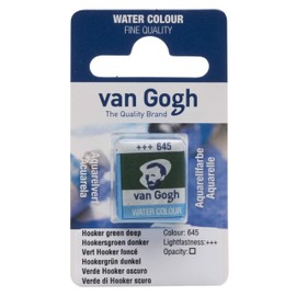 Van Gogh Watercolor Paint, Half Pan, Hooker Green Deep 645