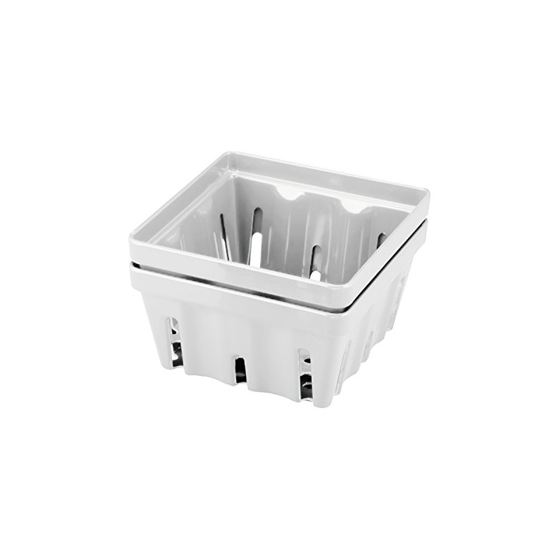 Gourmet Art 2-Piece Patriotic Melamine 5-inch Berry Basket, White