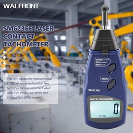 Tacómetro Digital DT6236E Tacómetro Fotográfico de/Sin 5 Dígitos 18mm Tacómetro Láser RPM Tach Medidor de Rotación LCD Probador de Medidor Tacómetro Láser de Foto