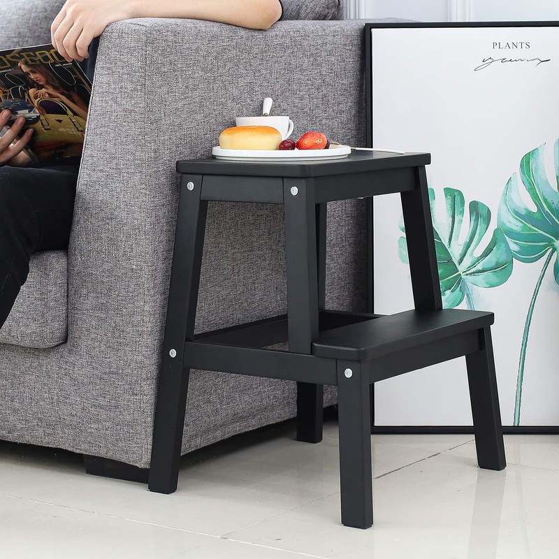 HOUCHICS Wooden Step Stool for Adults with 400lb, Wood Step